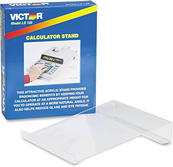 Victor Large Angled Acrylic Calculator Stand, 9 X 11 X 2, Clear Office Products