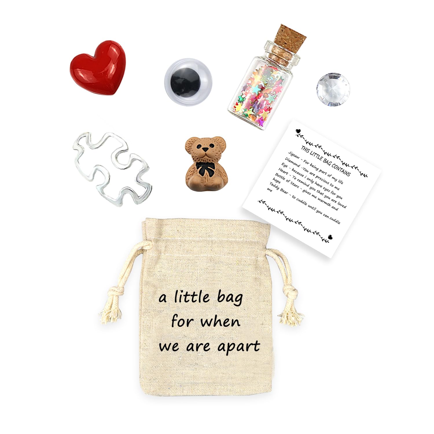LUOKIFUR Long Distance Little Bag We are Apart Inspirational Gift Relationship Gifts for Lovers and Friends Boyfriend(We are Apart)