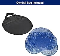 Vista 30 de MECCANIXITY Juego de platillos silenciosos de 14 pulgadas, 16 pulgadas, 18 pulgadas, 20 pulgadas, platillos de práctica de bajo volumen con bolsa