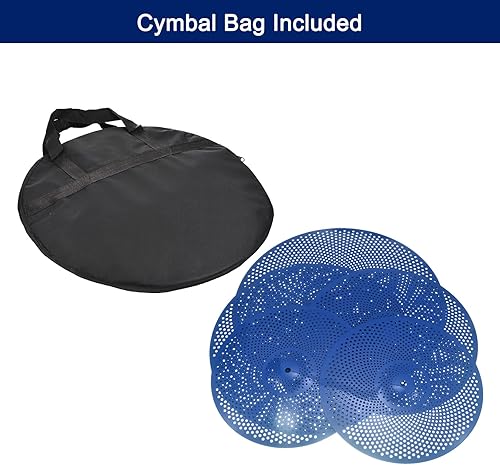 Miniatura 30 de MECCANIXITY Juego de platillos silenciosos de 14 pulgadas, 16 pulgadas, 18 pulgadas, 20 pulgadas, platillos de práctica de bajo volumen con bolsa