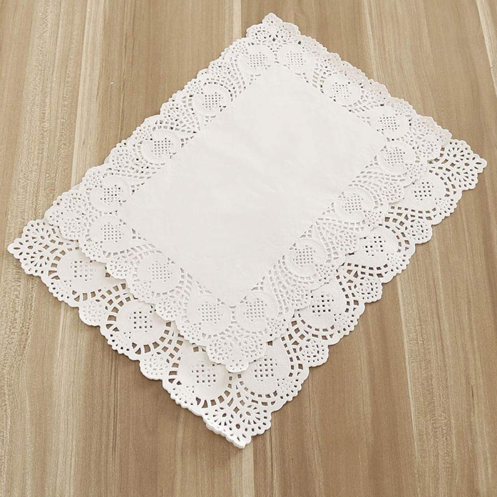 140pcs White Decorative Tableware Placemats Rectangle Oil Absorption