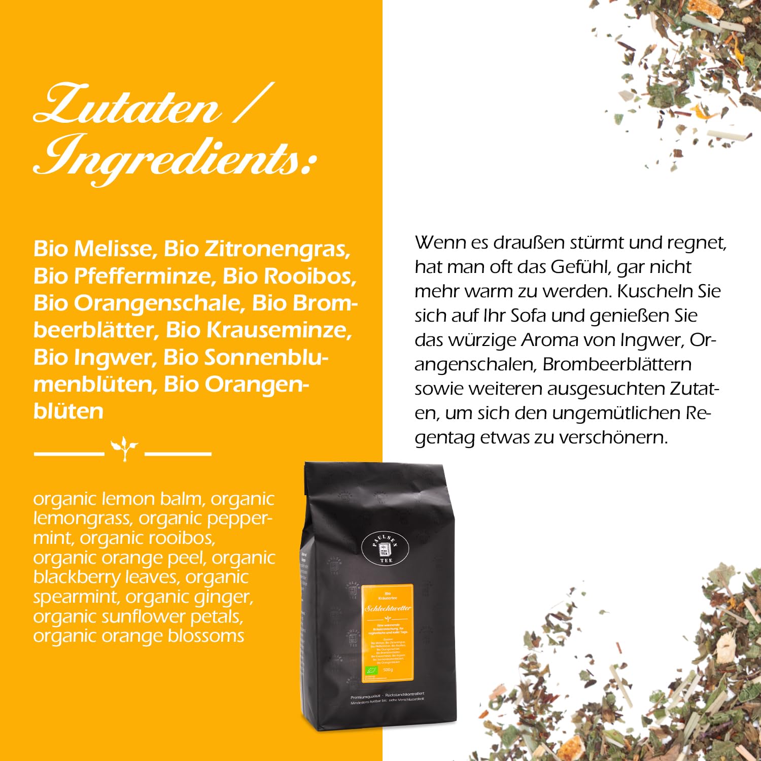 Bio Schlechtwetter 2 x 500g Paulsen Tee Kräutertee rückstandskontrolliert & zertifiziert