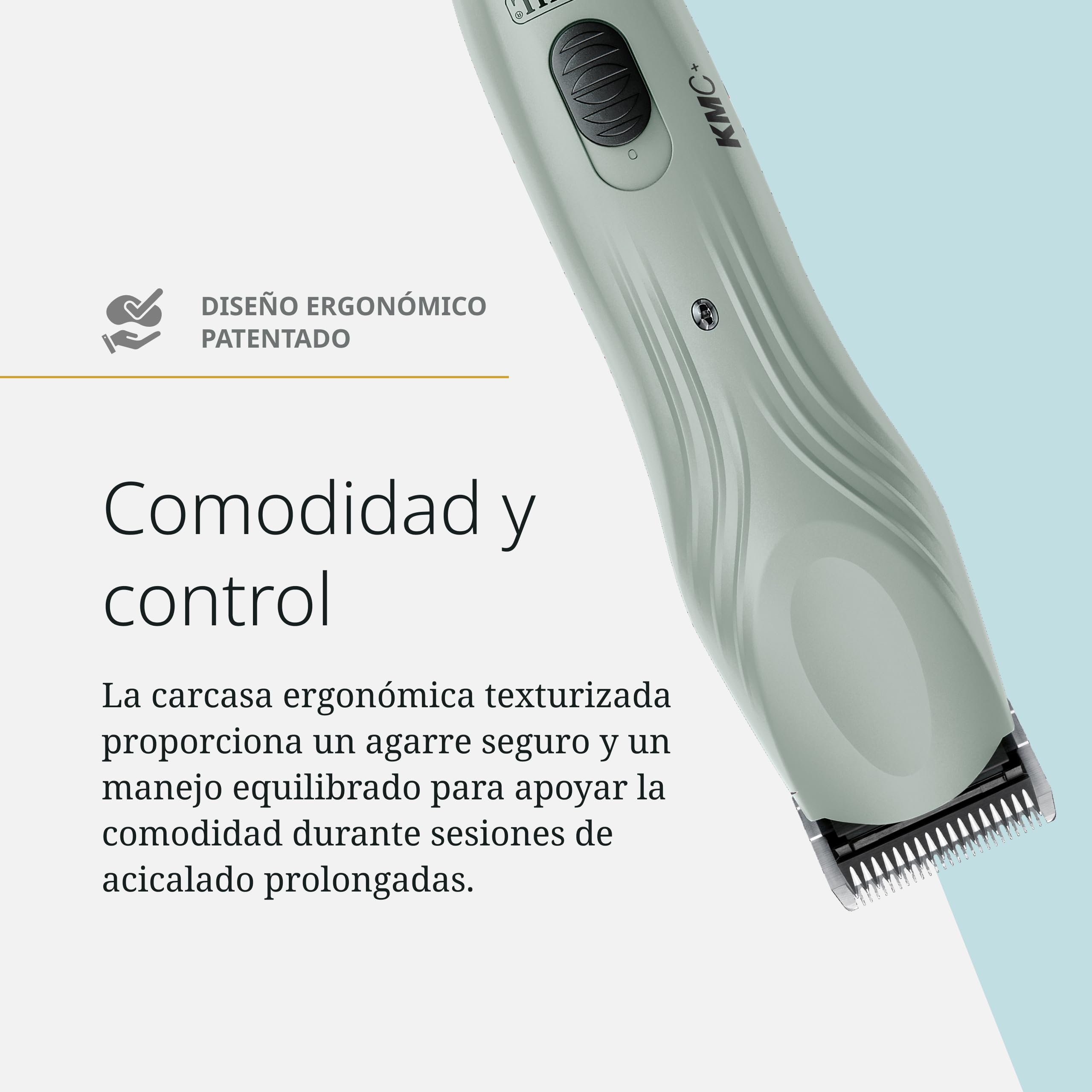 Wahl KMC+ Pet Clipper – Motor Sin Escobillas, Carcasa Texturizada, Dos Velocidades, 120 Minutos de Autonomía