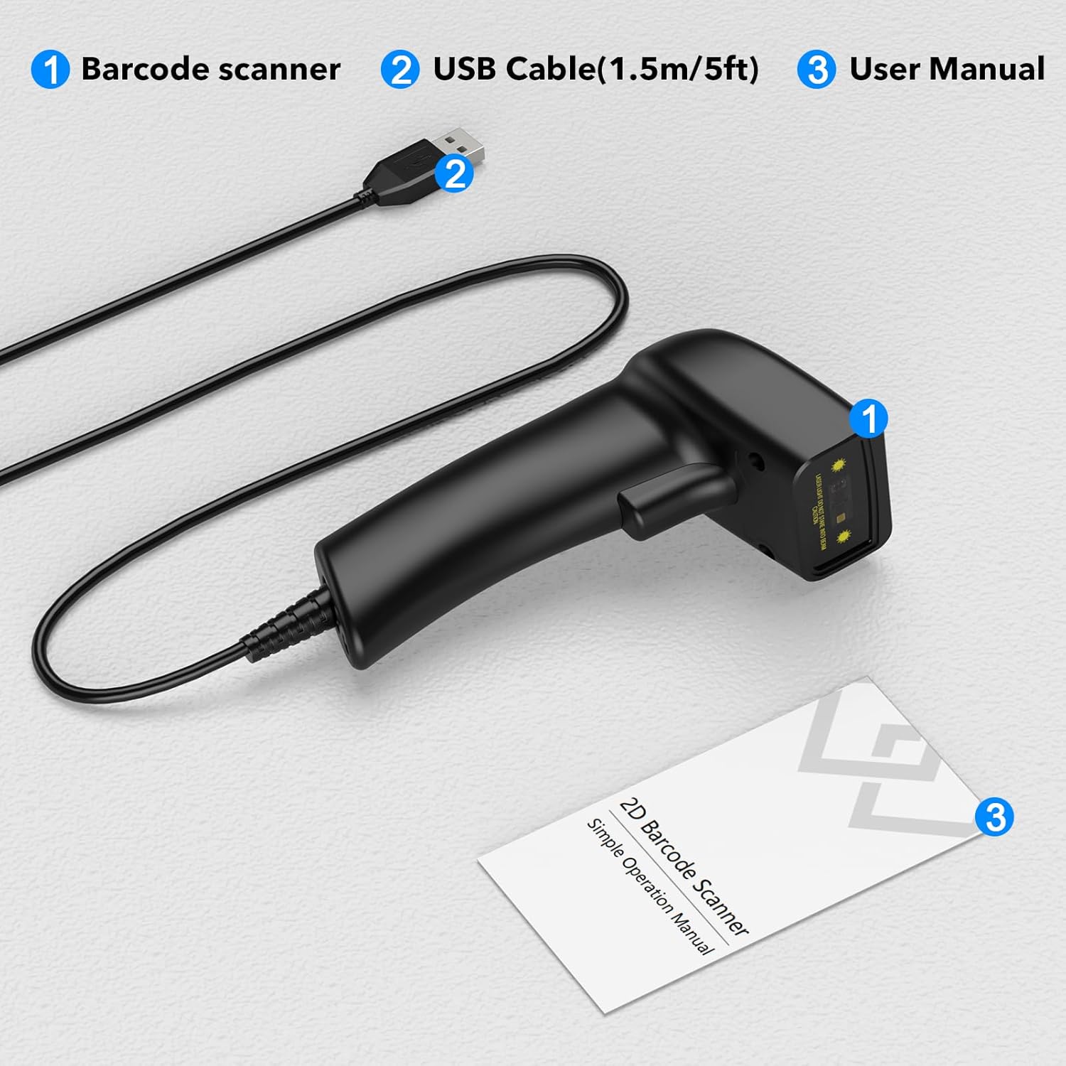 Package Contents of Symcode Barcode Scanner