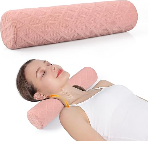 Miniatura 18 de Cozyhealth Almohada cervical pequeña de 3.1 pulgadas de alto, almohada cilíndrica de espuma viscoelástica suave media para dormir, soporte de cuello
