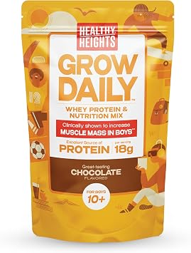 Healthy Heights Grow Daily Kids Protein Drink Mix, Chocolate, 21.6 oz