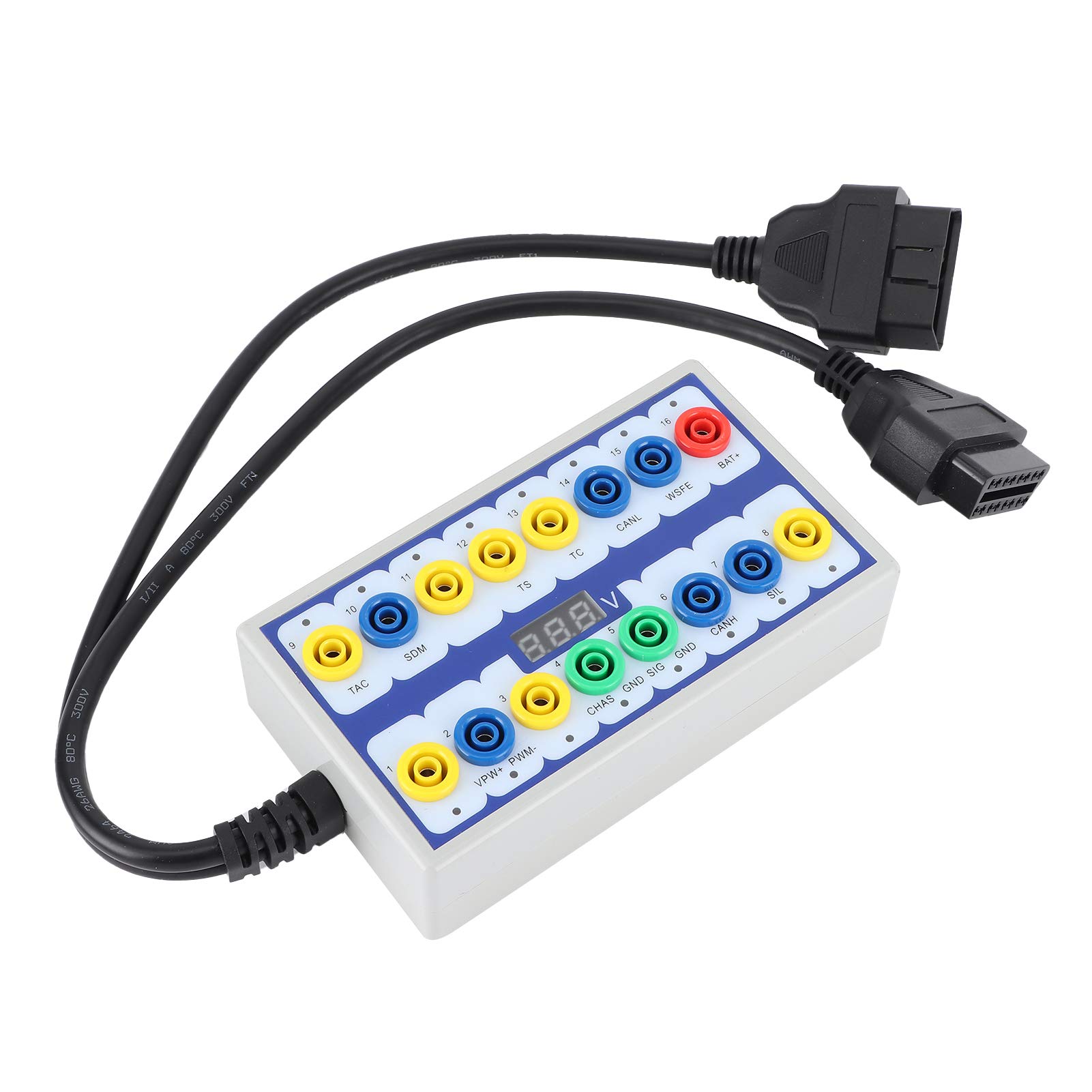 OBDII Caja de Conexiones con Pantalla LCD Detector de protocolo de Bus Can de 16 Pines Herramienta de diagnóstico Equipada con LED para diagnóstico automotriz Detección de