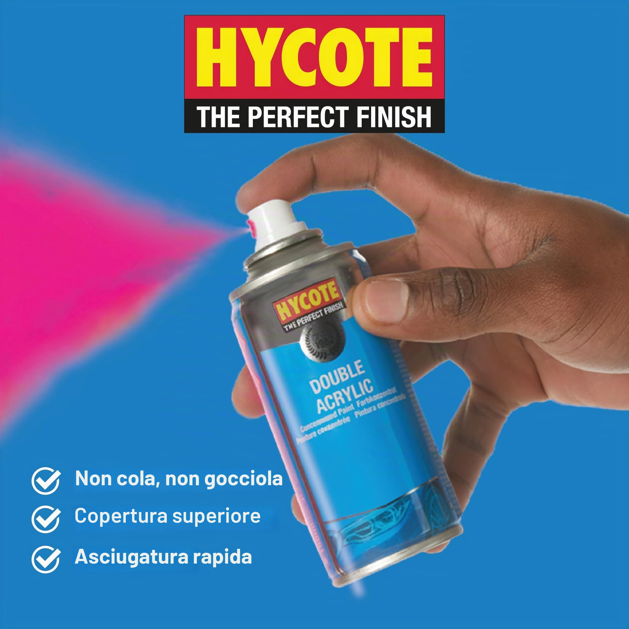 Hycote Primer Spray Bianco 400 ml Fondo per Verniciatura Asciugatura Rapida Alta Copertura Metallo Plastica
