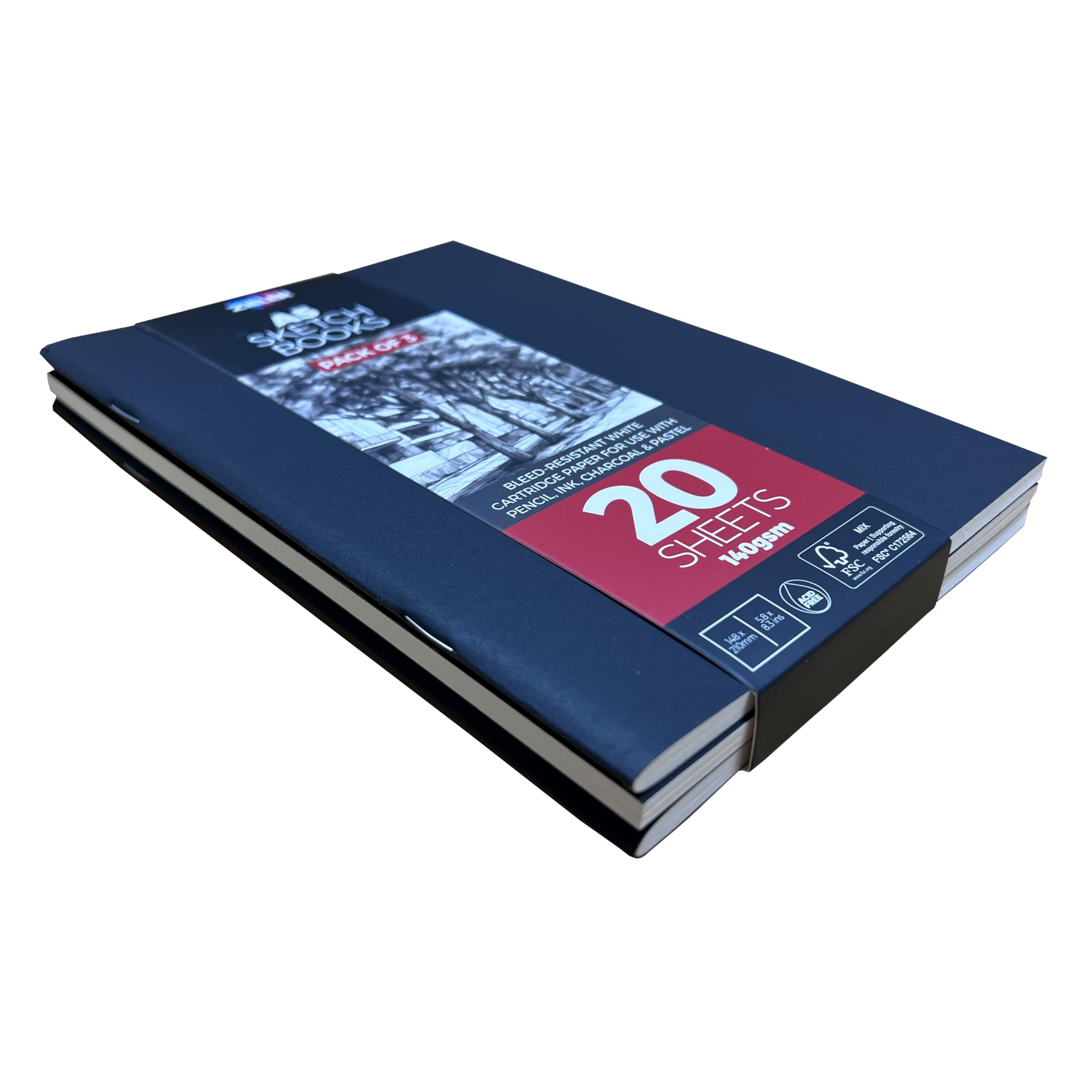 Amazon.com: 3 x A5 Soft-Cover Sketchbooks by Zieler® - 140gsm | 20