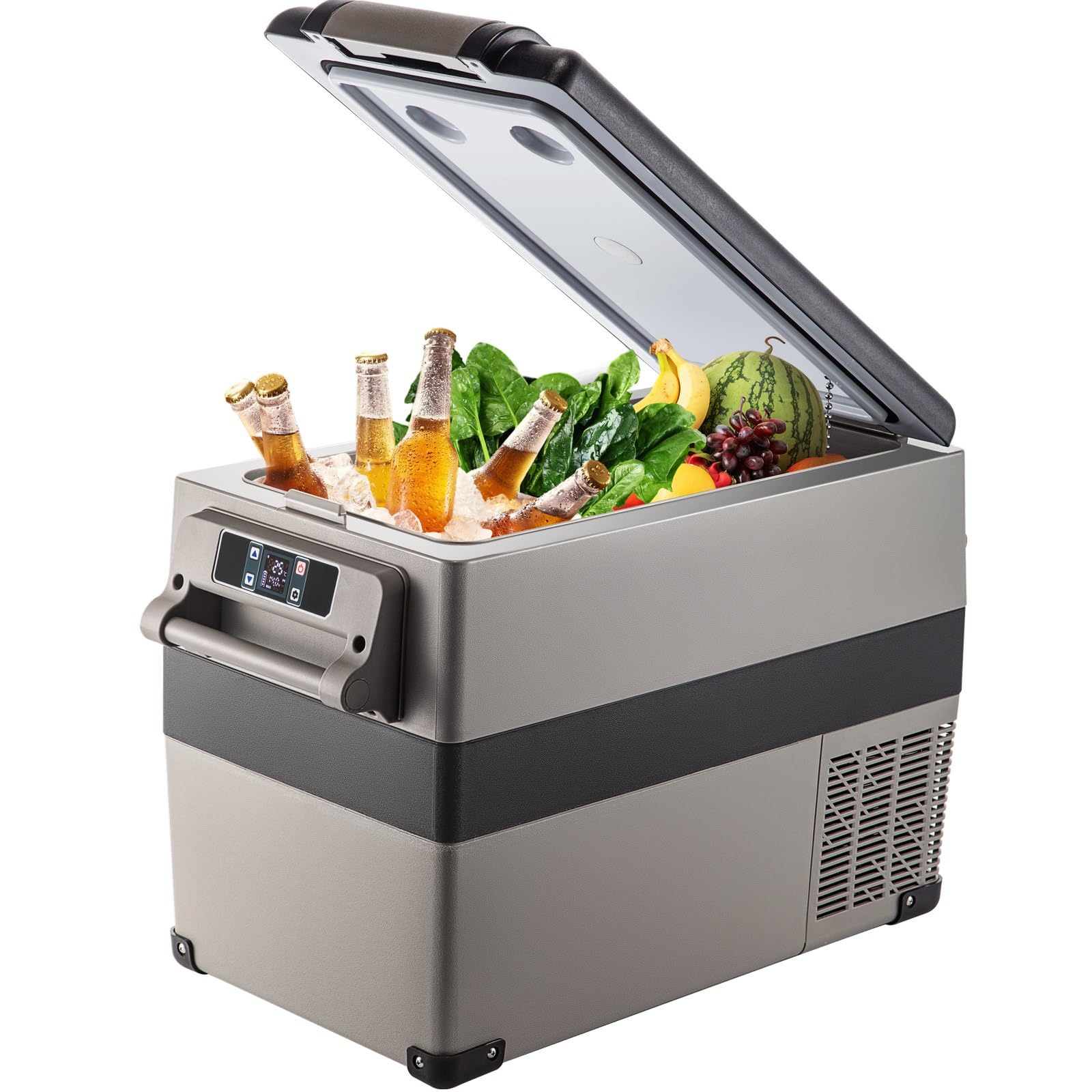 Genérico Lodówka sprężarkowa 12 V 45 litrów mini lodówka samochodowa (-22 ℃ ~ 10 ℃), 12/24 V i 110-240 V przenośna lodówka samochodowa, lodówka samochodowa, kempingowa, podróż (45L)