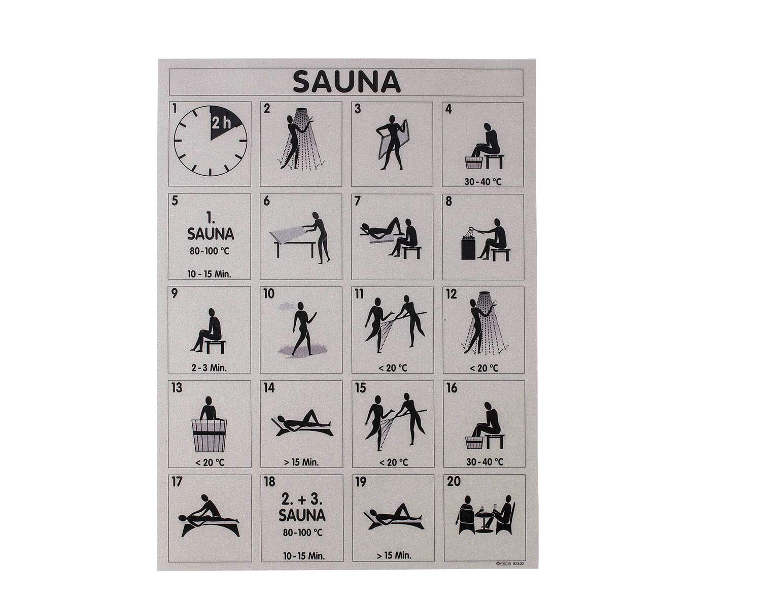 Eliga Tableau de régulation de bain pour sauna Argenté