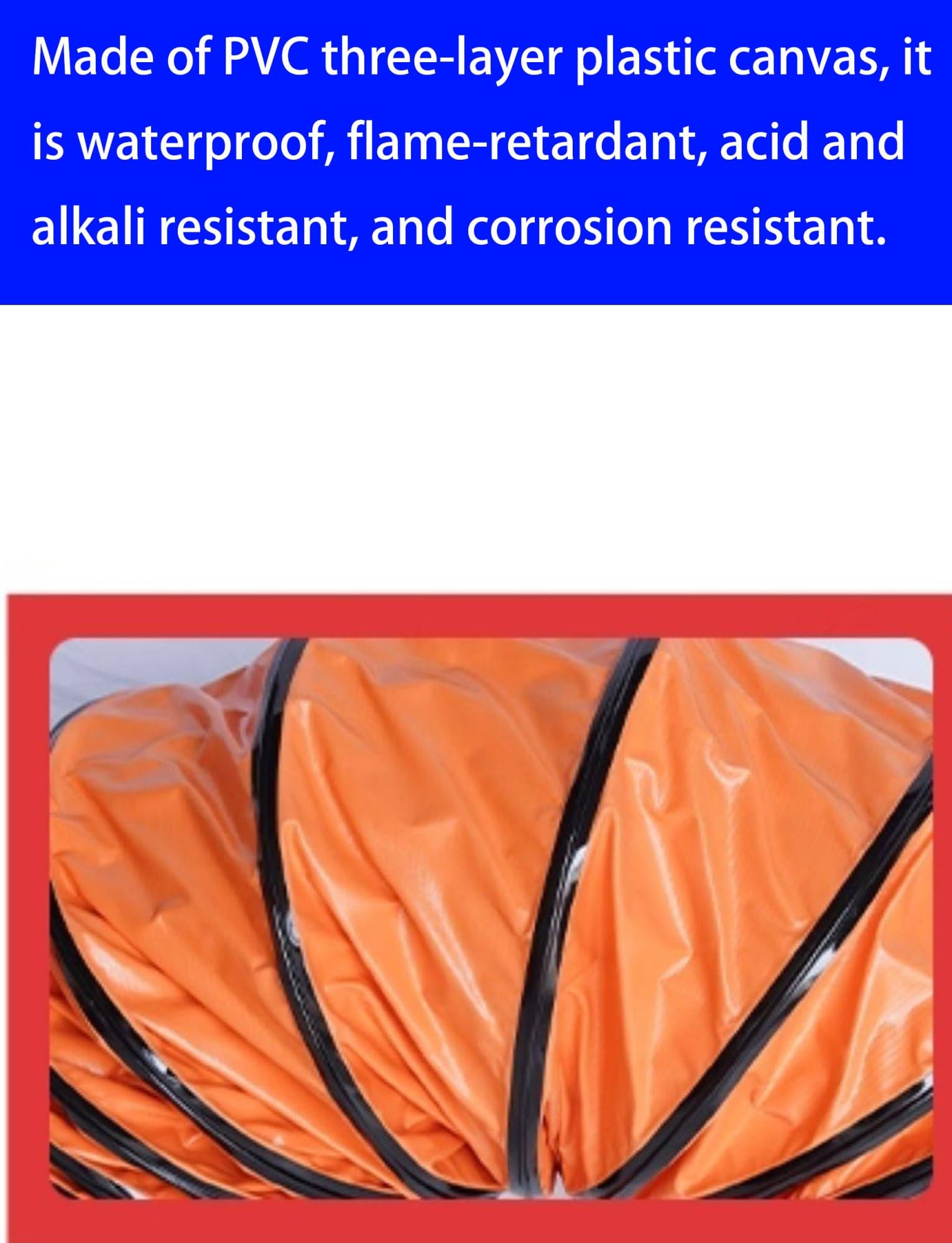 Tubo flessibile retrattile in PVC con corda regolabile e anello a D, tubo di sfiato flessibile ad alta temperatura, ignifugo, per ventilazione, uso industriale e residenziale