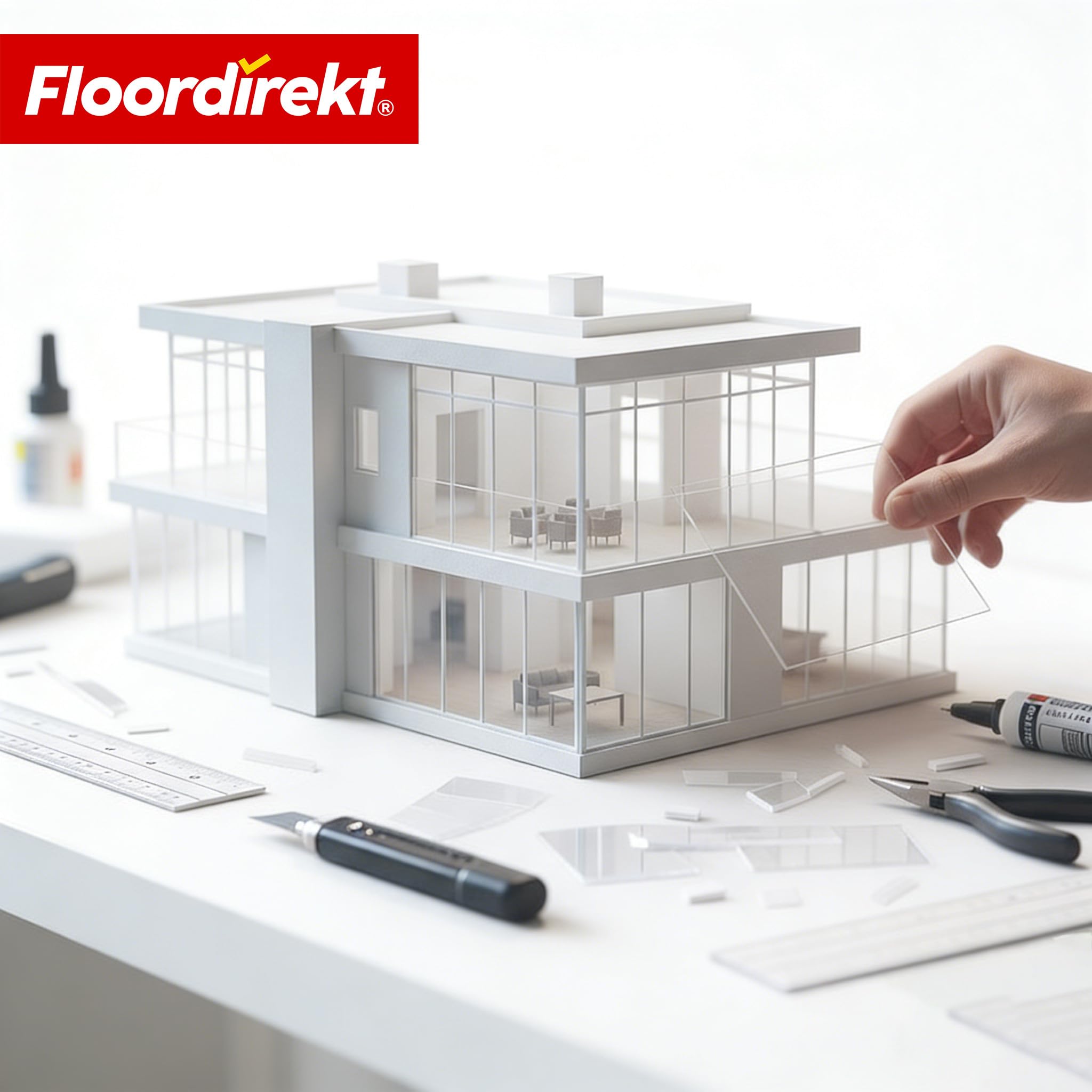Floordirekt Polystyrol Platten Transparent - Kunststoff-Hartplatten - für Modellbau Architektur DIY - Kunststoffplatten | Transparent | 4,6 mm | 50 x 100 cm | 5 Platten
