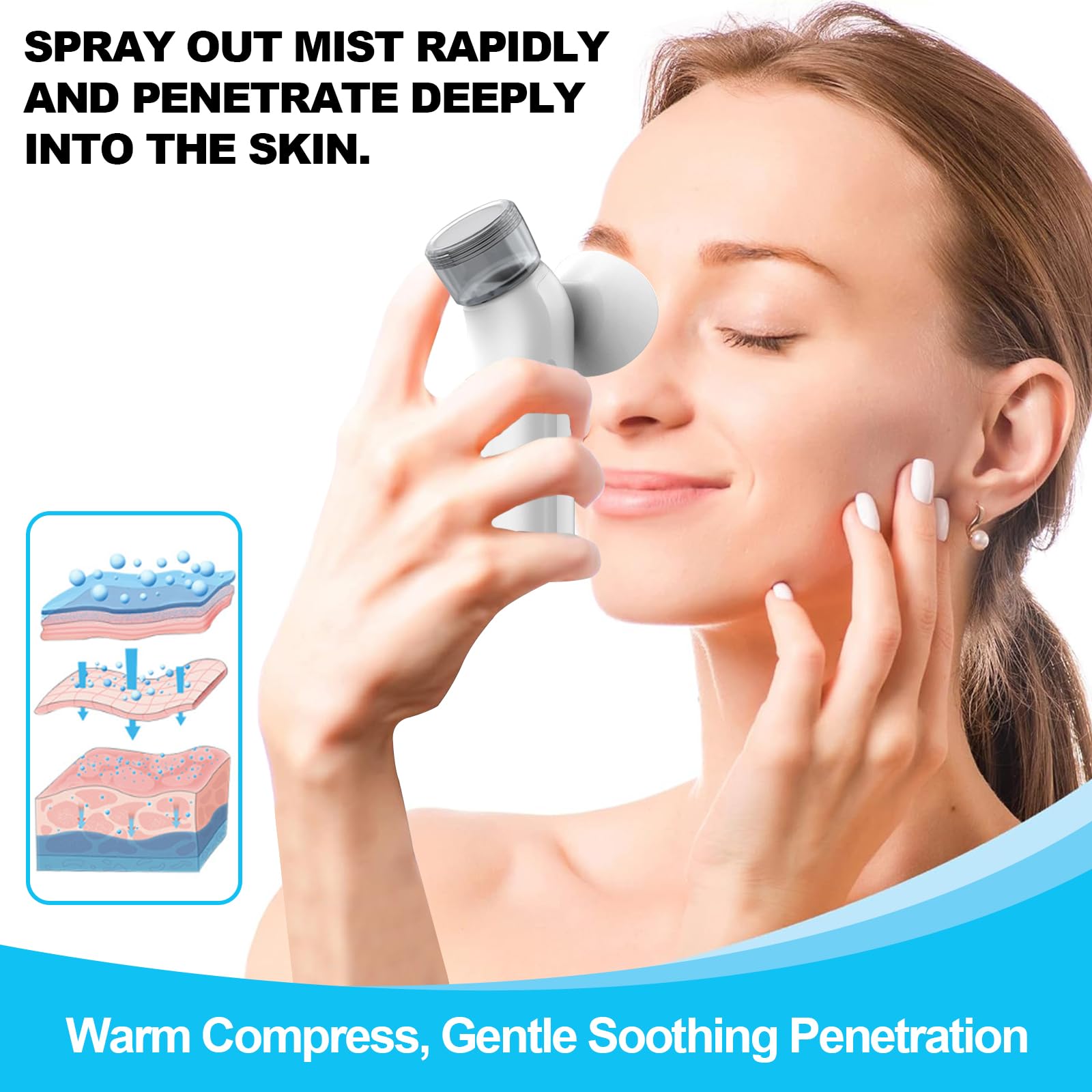 Eye Steamer for Dry Eyes 2in1 Heated Nano Mist Sprayer, Nano Eye Comfort Pro Steamer with Hot & Cold Compress Modes - Image 2