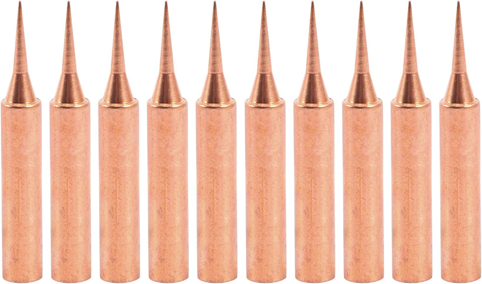 10 Pieces of 900M-Ti Copper Soldering Iron Head Copper Base Lead-Free Electroplated Iron Nickel for Welding Table Tools