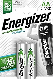 Energizer Accu Recharge Extreme 2300 AA BP2, AA/2 SZT Accumulator, One Size, Silver