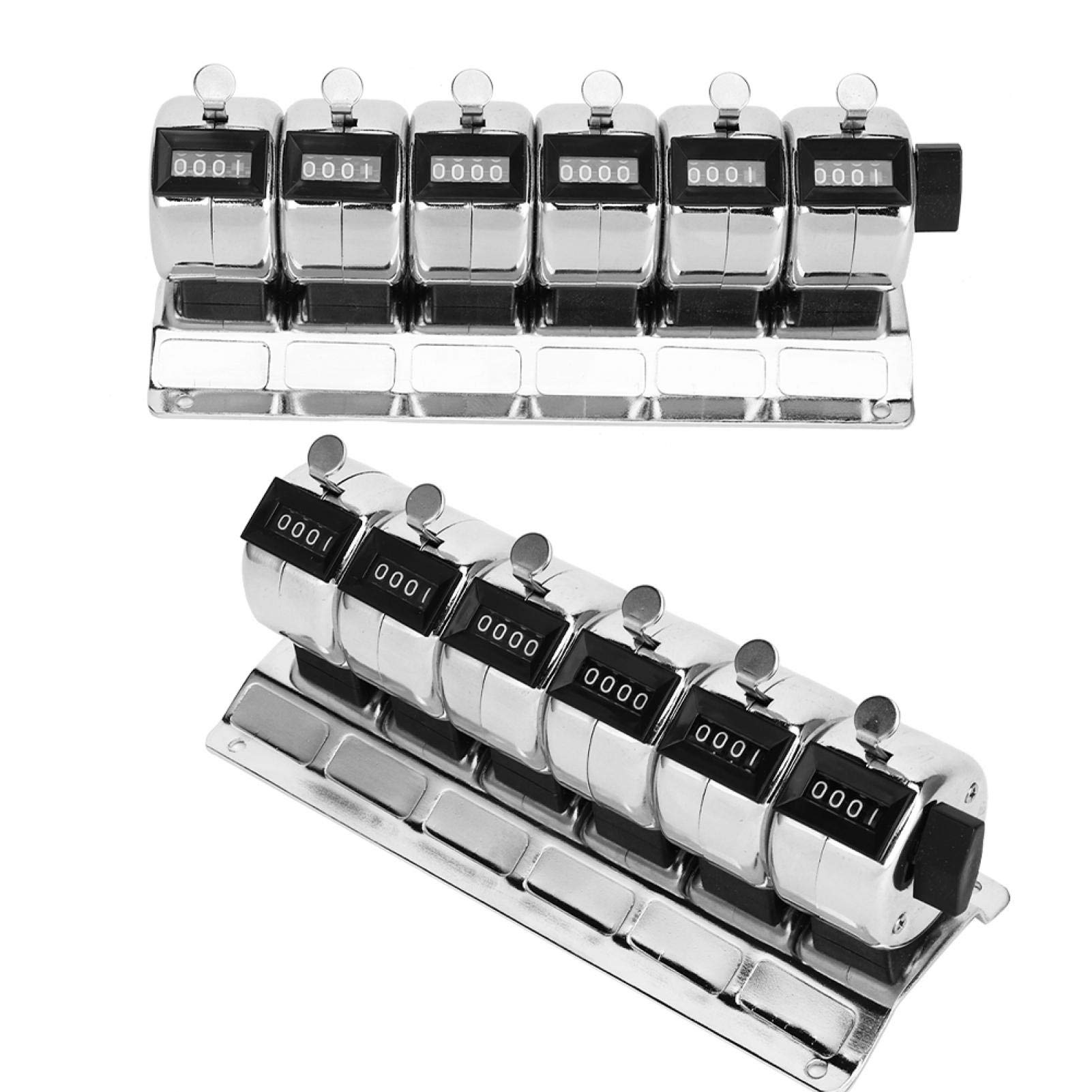 Compteur de pointage, outils manuels, compteur mécanique à cliquet manuel en métal à 4 chiffres siamois 6 unités en acier inoxydable Tally