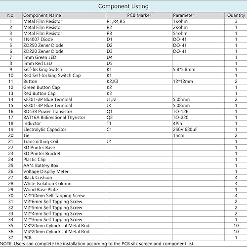 Miniatura 7 de MiOYOOW Kit de práctica de soldadura, transmisor magnético eléctrico, mini disparo, kit de proyecto electrónico, módulo convertidor de impulso,
