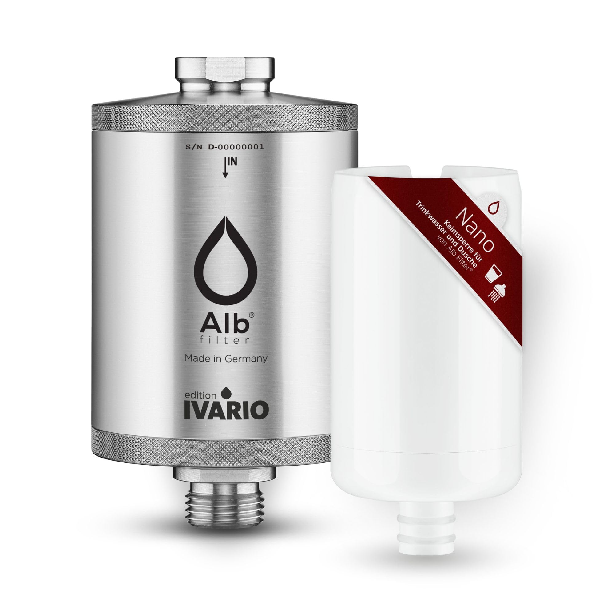 IVARIO Duschwasserfilter Nano | Schützt präventiv, Schützt bei akutem Legionellen-Befall