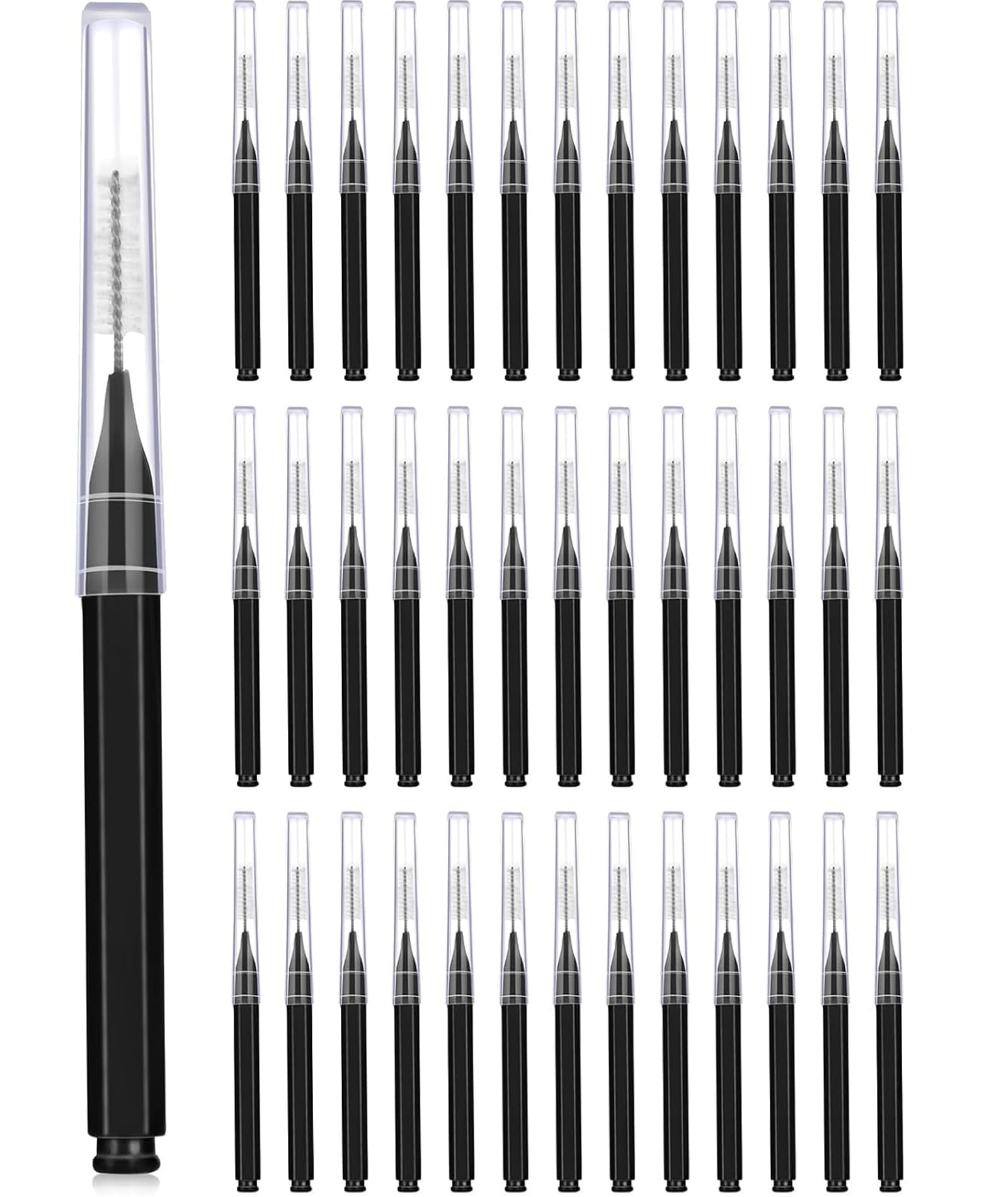 40PCS Interdental Brush For Teeth, Interdental Brush Head Oral Dental Hygiene Dental Floss Flosser For Teeth Tooth Cleaning Tool, Black - Manual, Adult