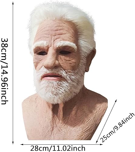 Miniatura 8 de Bagmrteho Máscaras realistas de látex para Halloween, nariz grande, súper suave, antiarrugas, máscara de Halloween para cosplay