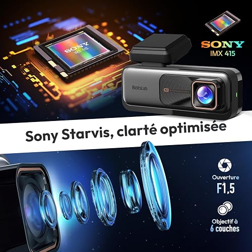 BOTSLAB 4K Dashcam Voiture Avant Arrière GPS, WiFi Caméra Voiture avec Carte SD 64GB,Camera Voiture Grand Angle 170°,ADAS,Vision Nocturne,WDR,G-Capteur,Mode Stationnement 24H - 5