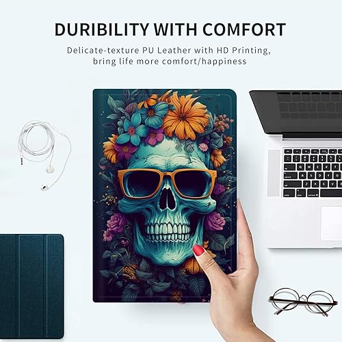 Vista 123 de Funda para Kindle de 6 pulgadas (11.ª generación, versión 2024/2022) delgada de piel sintética, ajustable, multiángulo, Smart Shell con función