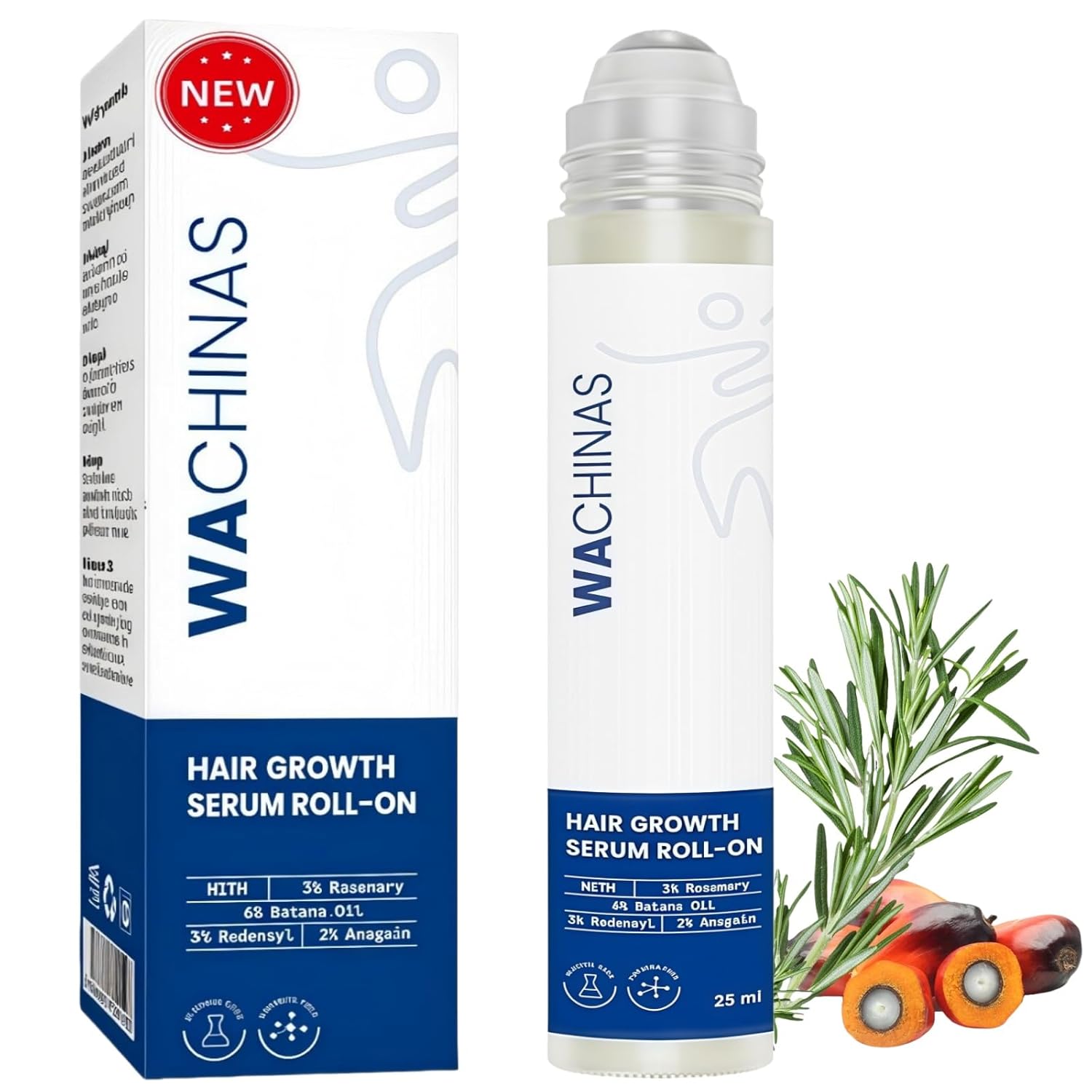 Premium Hair Growth Serum Roll-On with Saw Palmetto, Rosemary & Batana Oil | DHT Blocker with Biotin | Supports Hair | No-Rinse, Fast-Absorbing Formula for Women & Men Pack of 1