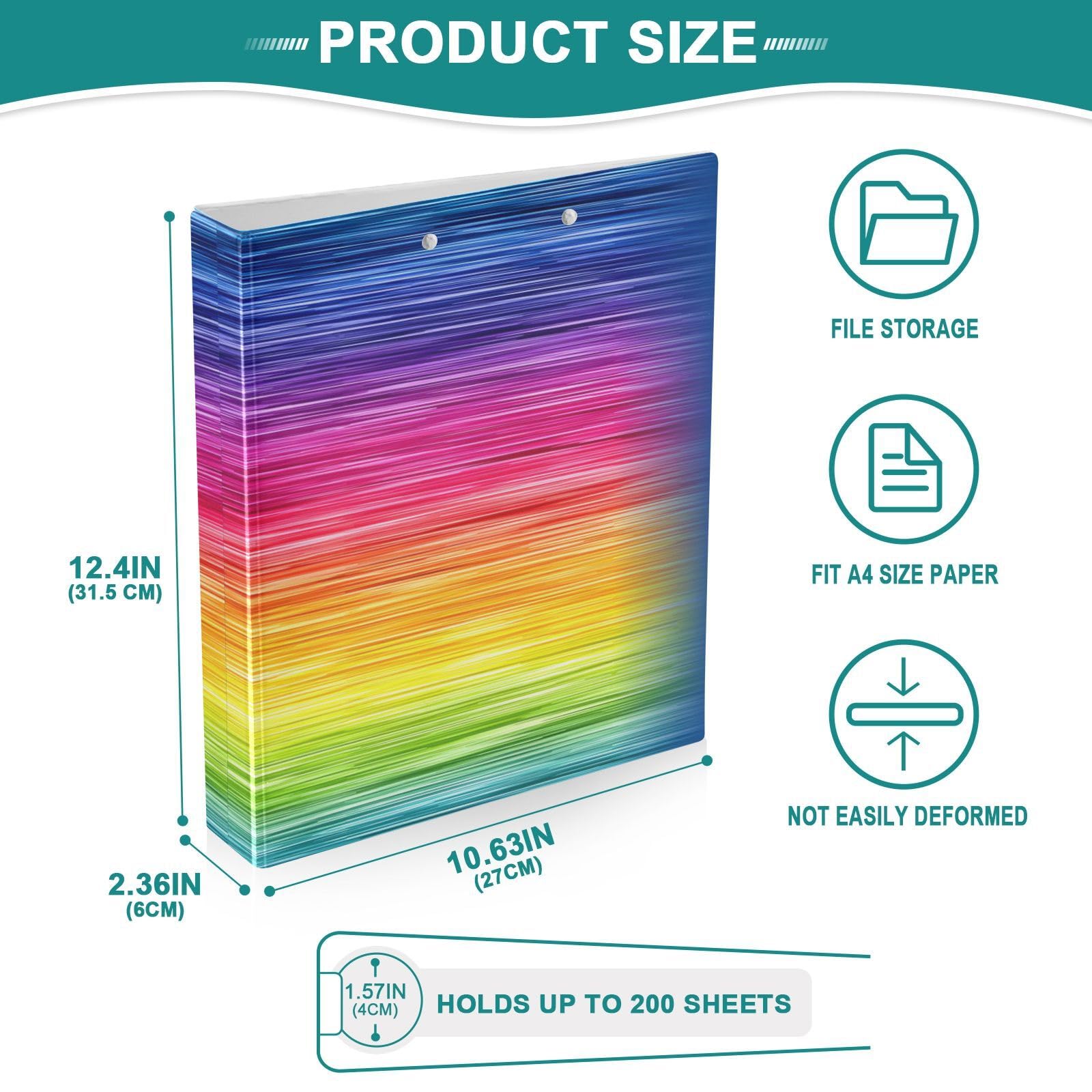 Raccoglitori per quaderni da 2,5 cm e mezzo color arcobaleno opaco
