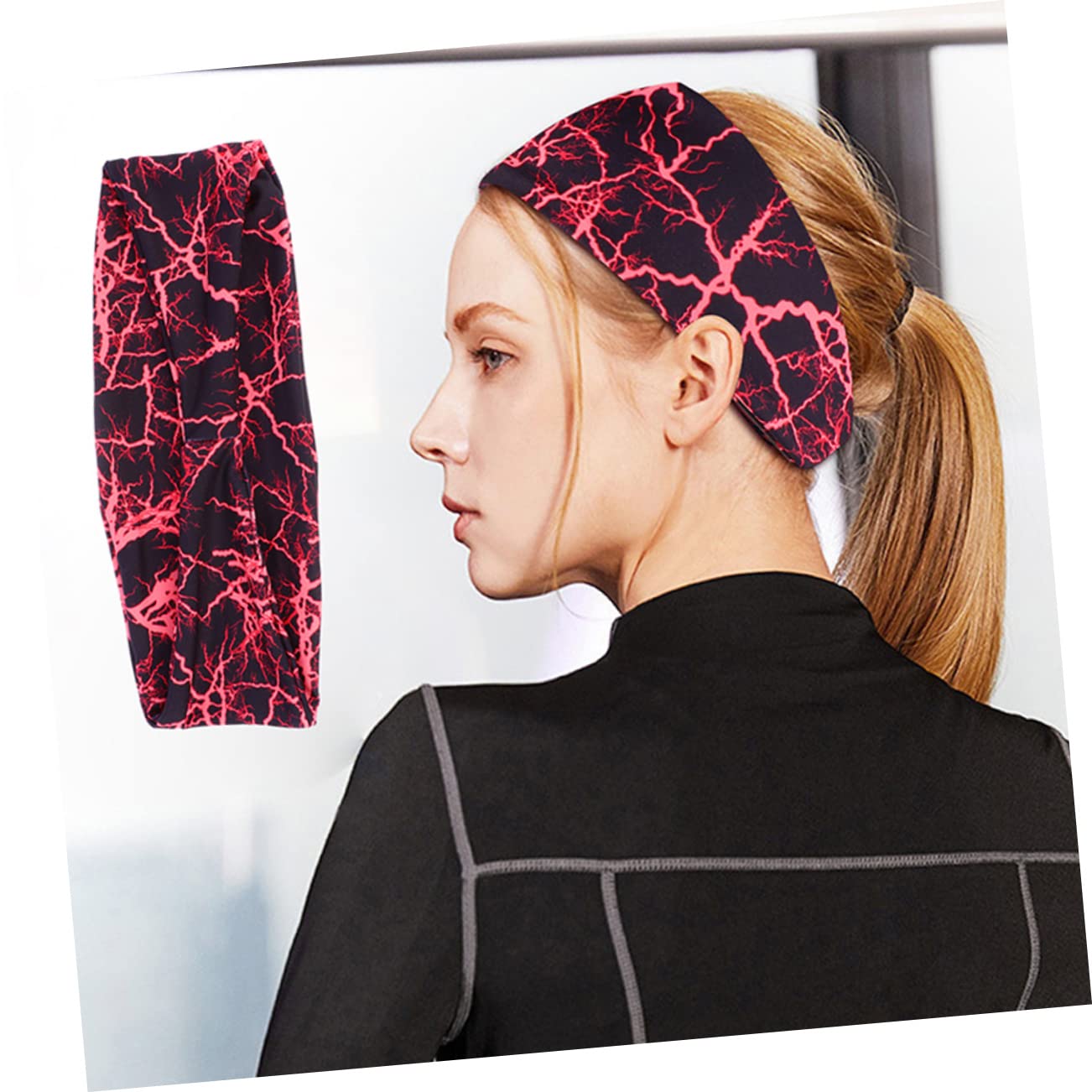 UPKOCH Ceinture D'antipperspir De Fitness Bandeaux D'entraînement pour Femmes Transpirer Grand Bandeau Mèche Extensible Bande De Cheveux Bandeaux Femmes Polyester