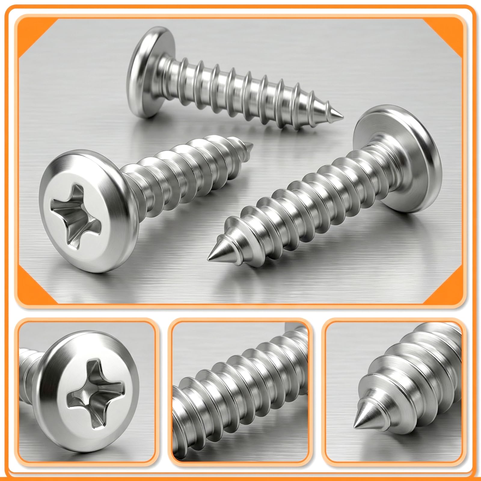 Viti M5 mawmuaw, viti per legno in acciaio inox A2 V2A, confezione da 25 pezzi M5x16 mm, viti a testa piatta con testa a croce, viti autofilettanti a filetto pieno, viti autofilettanti per legno