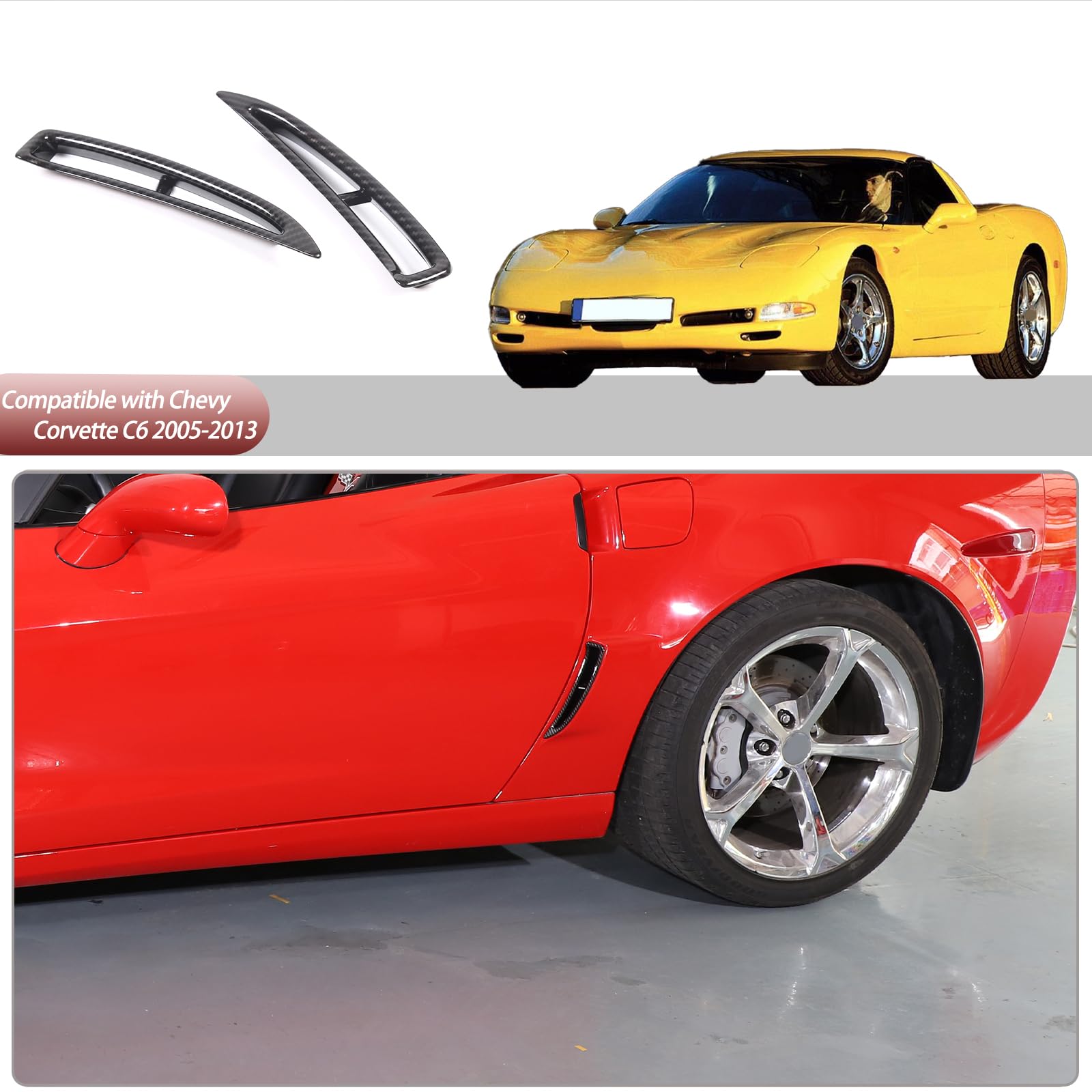 C6 Corvette Model C6 Corvette Spoiler Black Rear Side Fender Vents Air