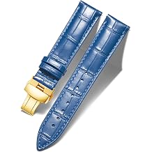BINLUN Leather Watch Strap, Quick Release Genuine Leather Replacement Watch Band with Butterfly Deployment Buckle for Men and Women, 12mm-24mm