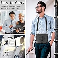 Vista 6 de Miesherk Funda para iPad Pro 11 2022/2021: 4ª generación de grado militar, resistente, soporte giratorio a prueba de golpes + correa de mano/hombro