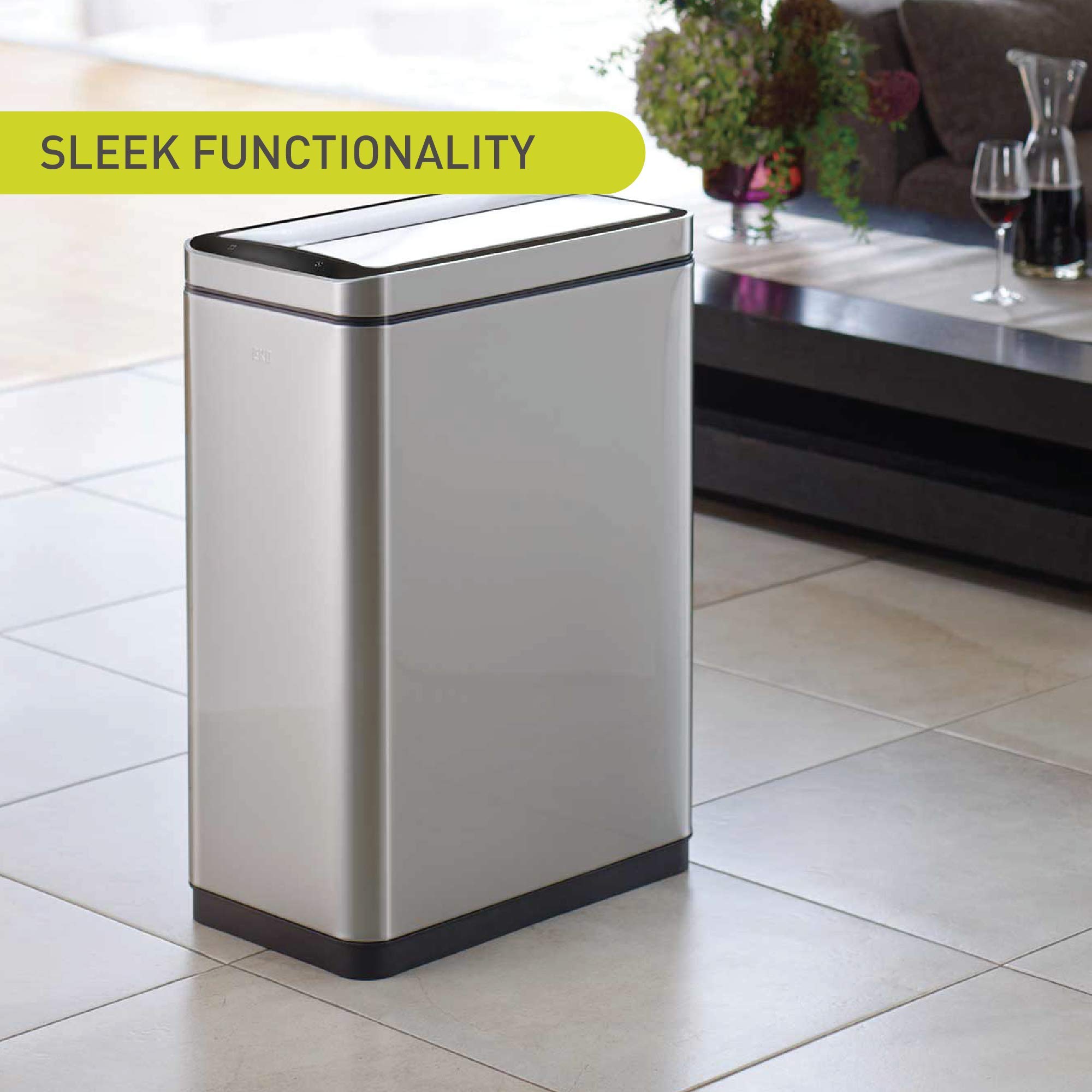 EKO Deluxe Phantom 45 Liter / 11.8 Gallon Touchless Motion Sensor Trash