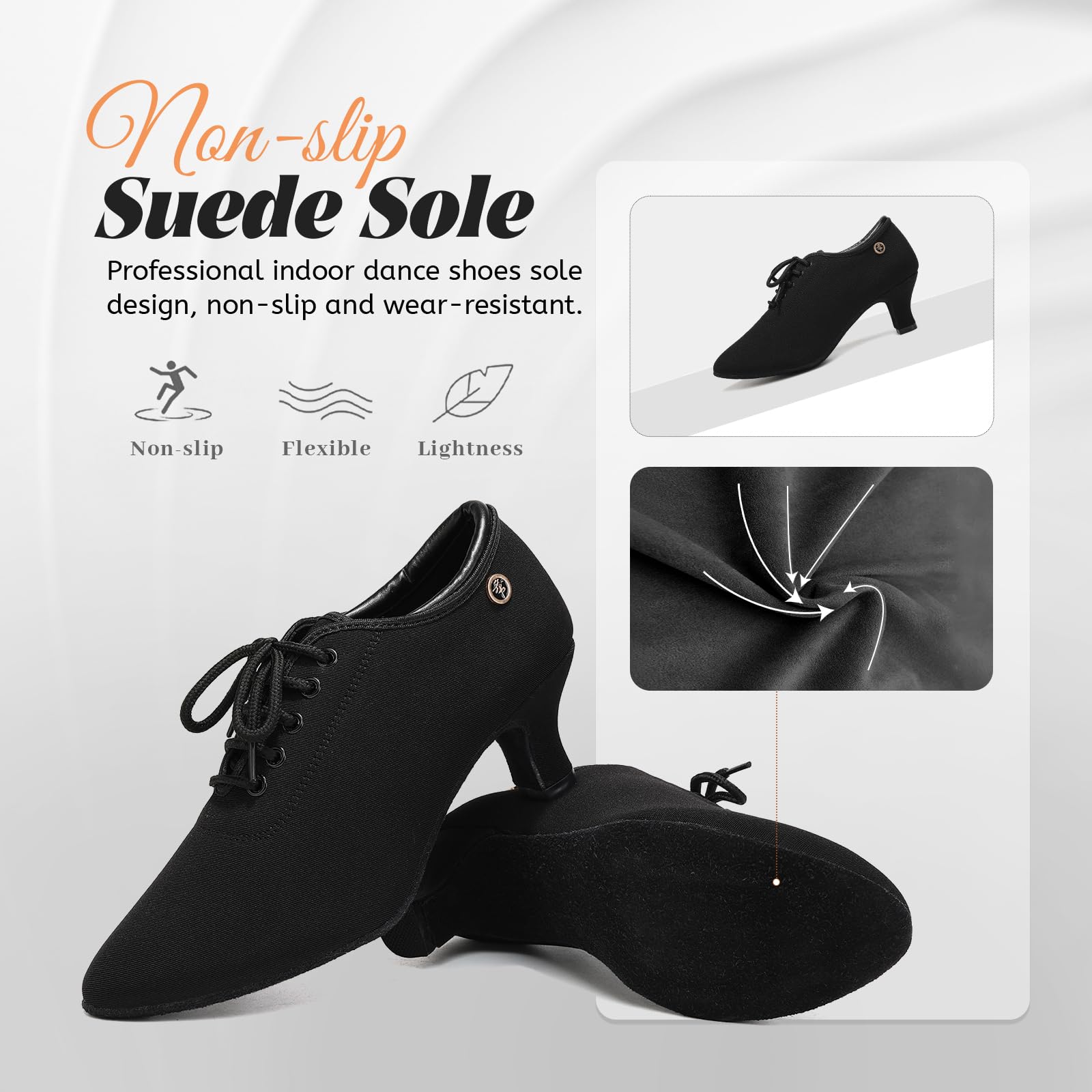Scarpe da Ballo Donna Latino Americano Chiuse con Lacci Scarpe da Ballo Moderno Salsa Pratica