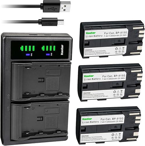 Miniatura 8 de Kastar Cargador de batería USB BP-915G LTD2 compatible con Canon V40 V40Hi, V50Hi, V60Hi, V65Hi, V72, V75Hi, V400, V420, V500, V520, XF100, XF105,