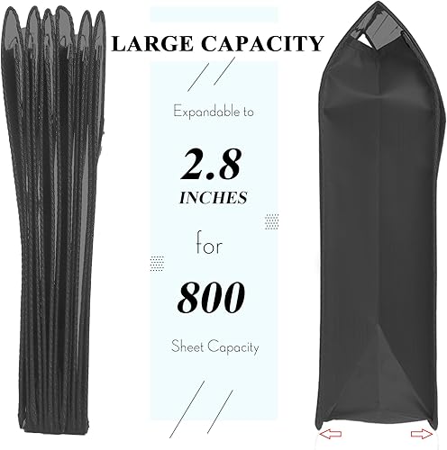 Vista 38 de Carpetas de plástico para archivos, 10 piezas, sobre expandible, carpeta organizadora de documentos con cierre a presión y bolsillo, bolsa Negro