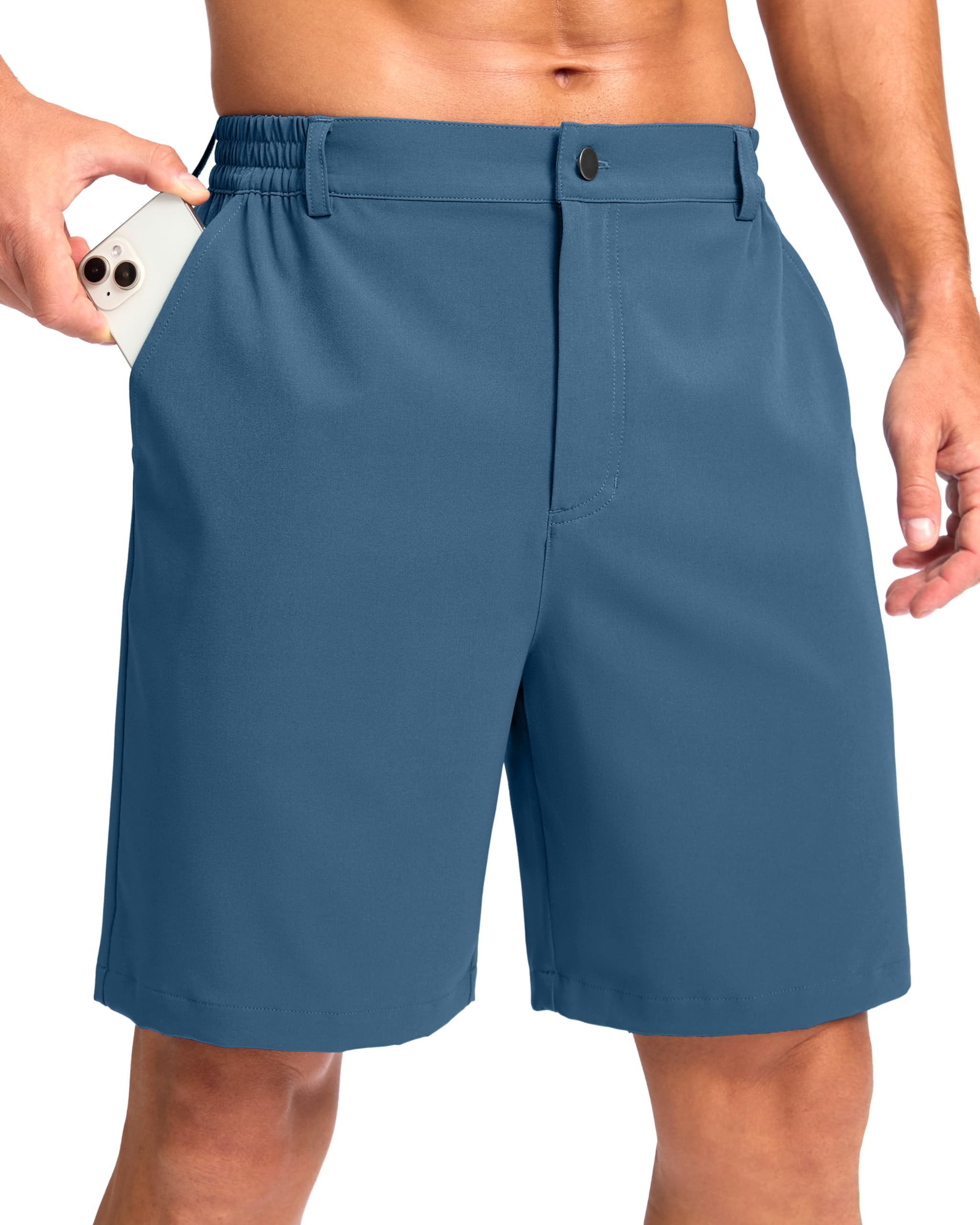 - Men's Casual Shorts 7"/9"/5" Lightweight Golf Shorts with 3 Pockets Stretch Quick Dry Comfy Work Shorts