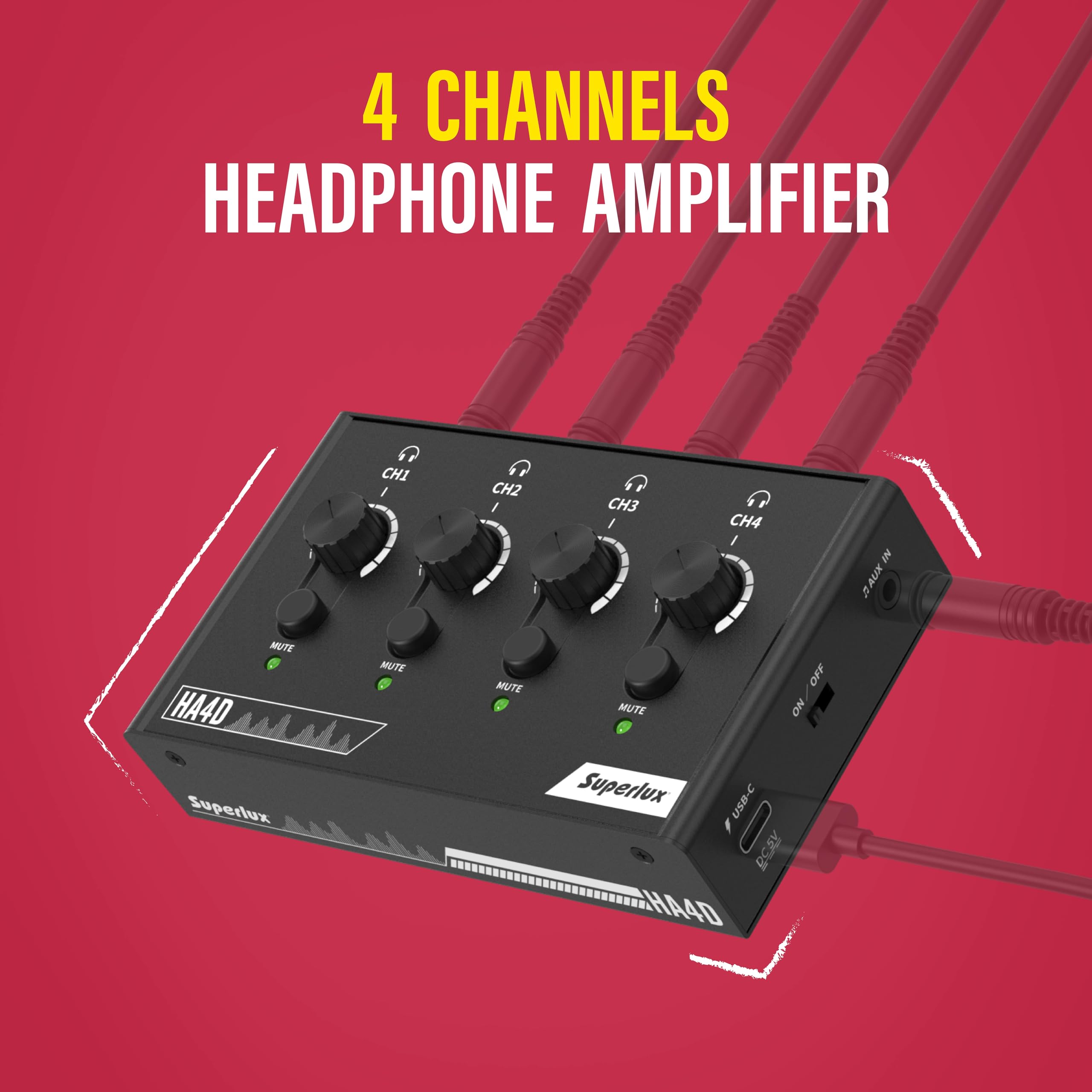 Amazon.com: Superlux HA4D 4-Channel Headphone Amplifier for