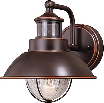 VAXCEL Harwich Bronze Motion Sensor Dusk to Dawn Coastal Outdoor Wall Light