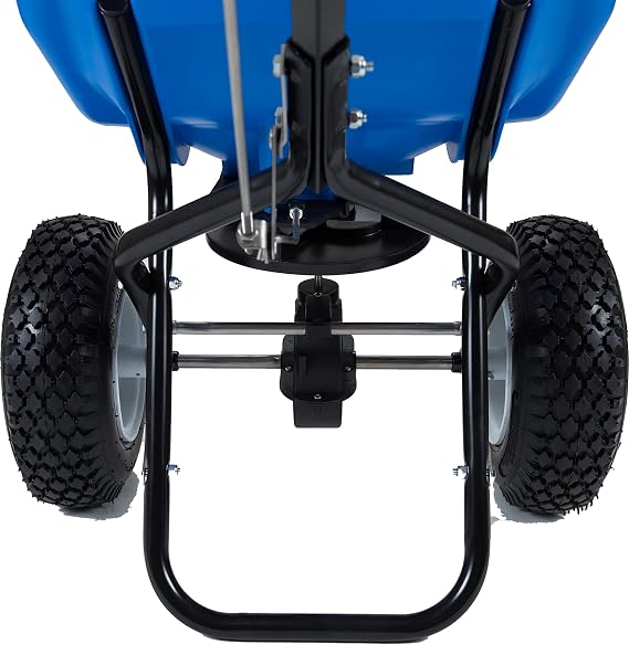 EarthWay Polar Tech 65 LB (29 KG) Professional Ice Melt Broadcast Walk Behind Spreader with 13 Pneumatic Tires, Adjustable Handle, and Solid Linkage Control