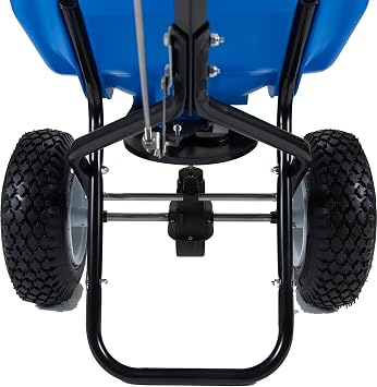 EarthWay Polar Tech 65 LB (29 KG) Professional Ice Melt Broadcast Walk Behind Spreader with 13 Pneumatic Tires, Adjustable Handle, and Solid Linkage Control