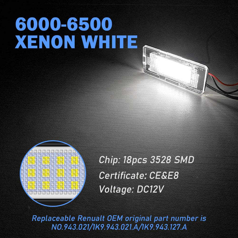 WinPower LED Luce targa SMD 6000K White Canbus Error Free Compatibile con Passat 3C B6/B7 Touran 1T GP2 Touareg2 Golf 5/6 più Jetta6 Polo 6R Sharan 2 ecc, 2 Pezzi