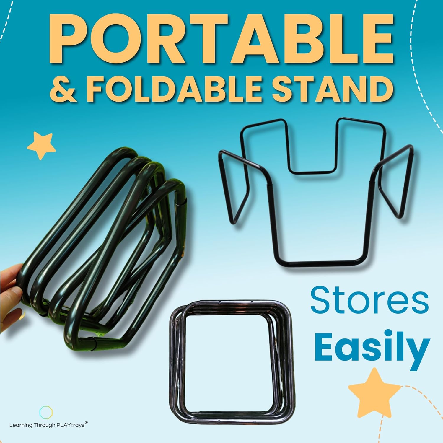 Learning Through PLAYtrays® Large Stand (Not Universal - BRAND-SPECIFIC FIT ONLY) Adjustable Height Sensory Play Table for 35.4" Tray