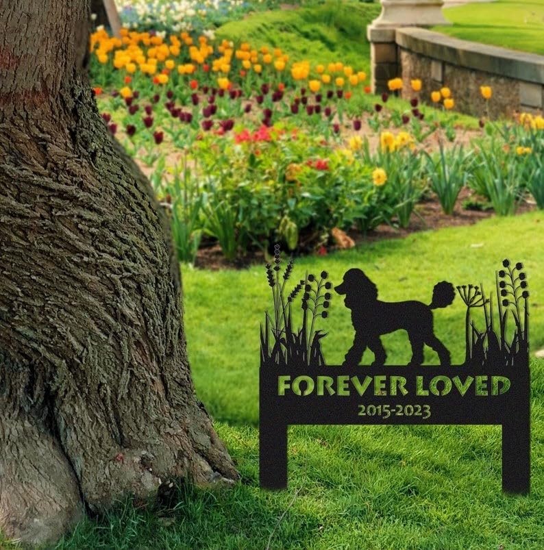 Personalized Cavalier King Charles Spaniel Memorial Stake – Pet Grave Marker with Metal Stake – Dog Loss Garden Tribute (Cavalier King Charles Spaniel Memorial Stake)