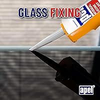 Vista 3 de Apel Sellador de silicona transparente multiusos impermeable (1 x 10.5 onzas líquidas), 100% silicona para calafatear, resistente a la intemperie