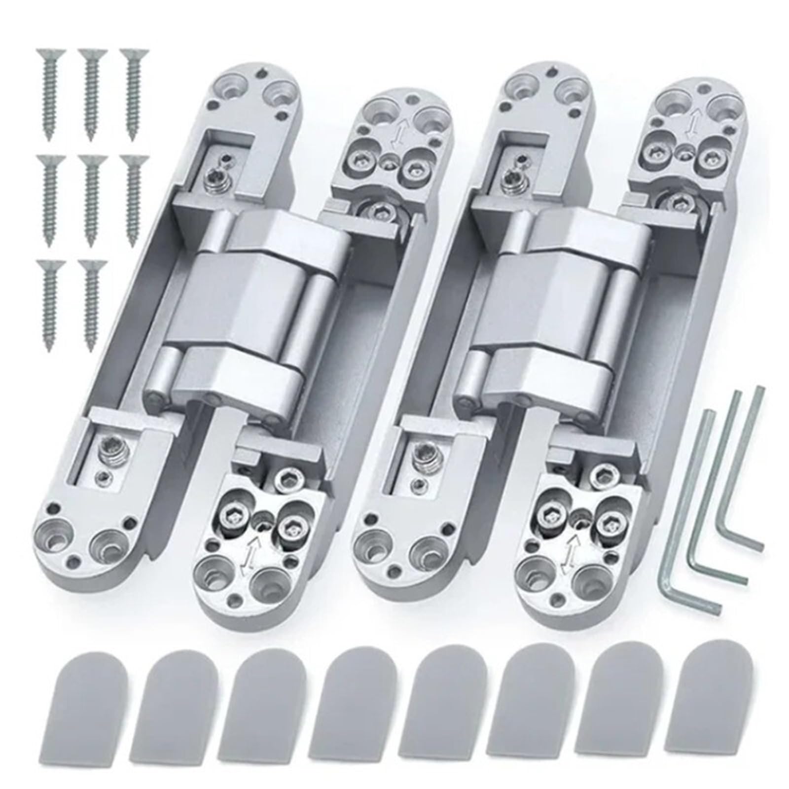 Bisagras invisibles decorativas para puertas de salón modernas, juego regulable plata de 40kg