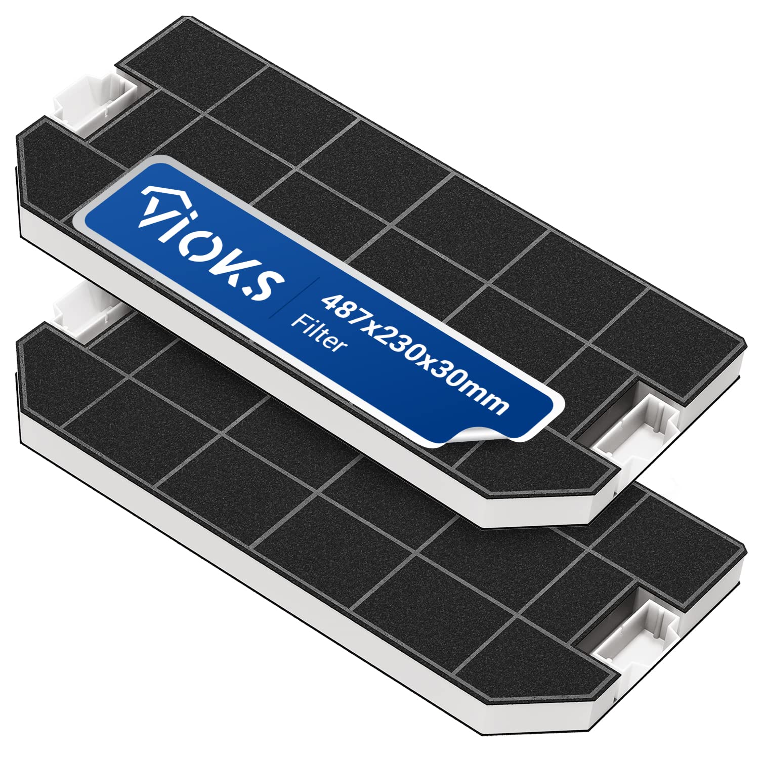 VIOKS 2x Kohlefilter Dunstabzugshaube 487x230 mm Ersatz für Bosch 00460367 | Filter Aktivkohlefilter, für Dunstabzug Abzugshaube