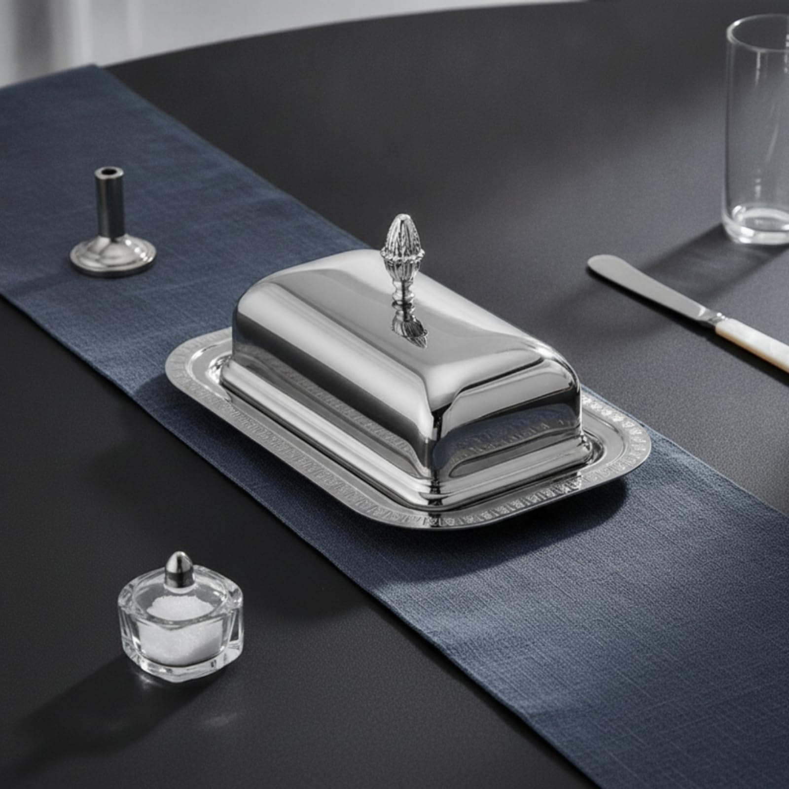 Mantequillera con Tapa Multifuncional Mantequillera Acero Inoxidable Sellado Recipiente para Cocina